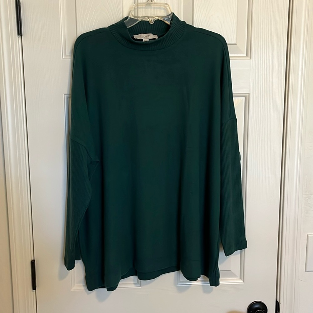 Ribtrim Jersey Mock Neck Top XL NWT